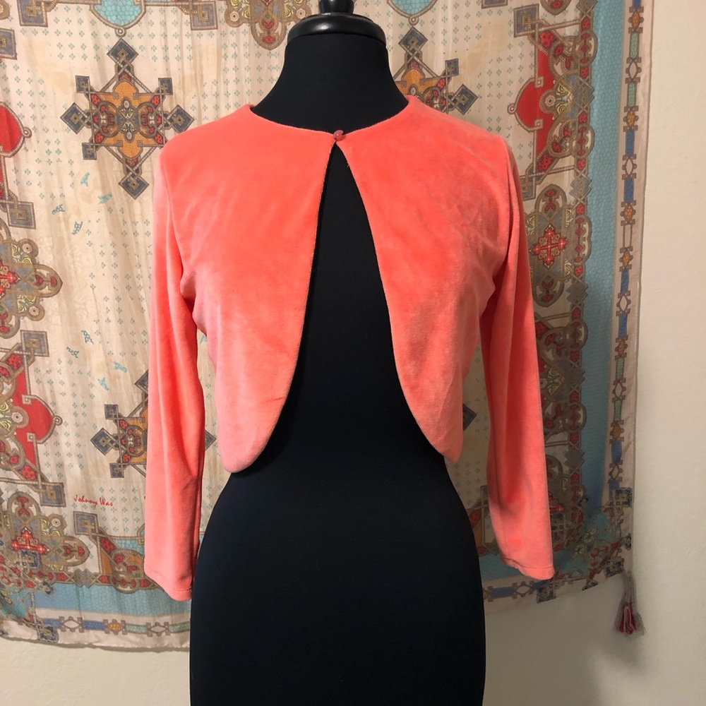 Tatyana coral velour Bolero Size Small